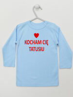 Kocham Cię Tatusiu Nadruk Czerwony z Sercem - koszulka niemowlęca - Błękitny - Koszulka długi rękaw Kocham Cię Tatusiu Nadruk Czerwony z Sercem - koszulka niemowlęca - Błękitny - Koszulka długi rękaw