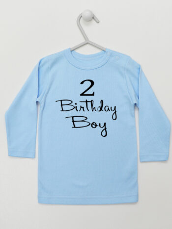 Birthday Boy - t-shirt na drugie urodziny dla chłopca - Błękitny - Koszulka długi rękaw
